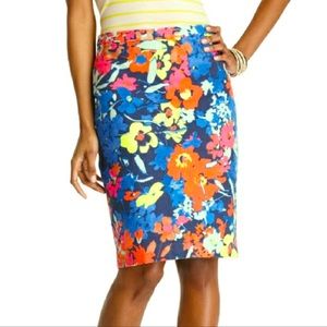 🆕💐Ann Taylor LOFT Bright Neon Floral Pencil Skirt 12 Petite 12P New w Tags NWT